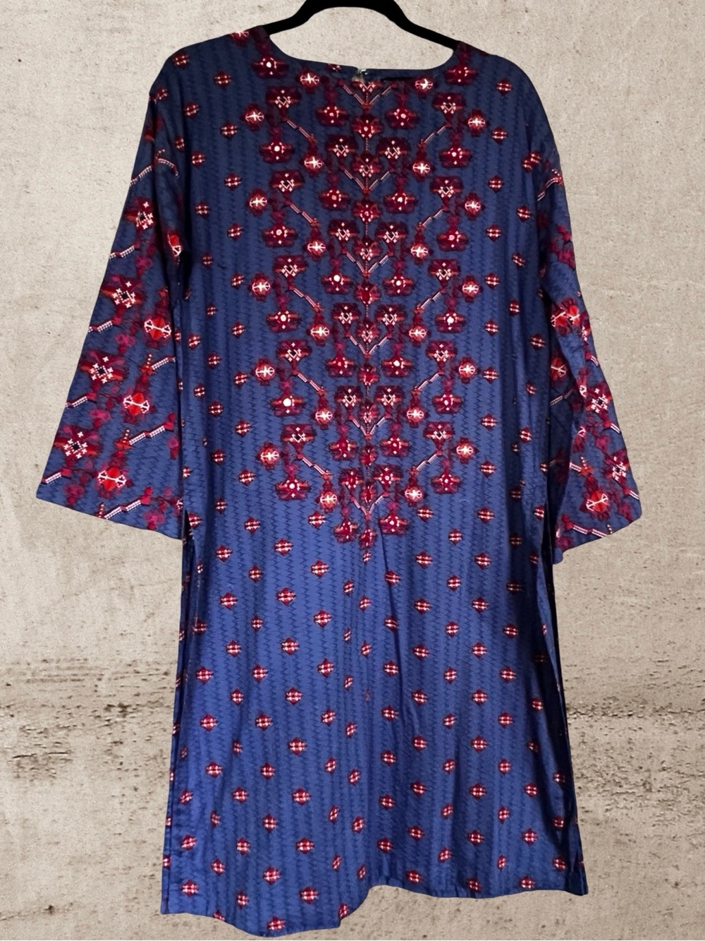 Kayseria Ltd Edition Embroidered Kurti Tunic with Mirror Accents Size M